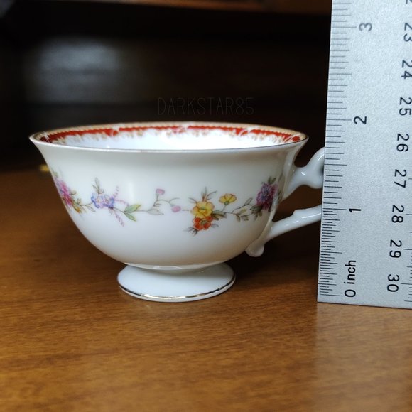 Vintage Floral Footed Demitasse Teacup Unknown Maker - Picture 5 of 6